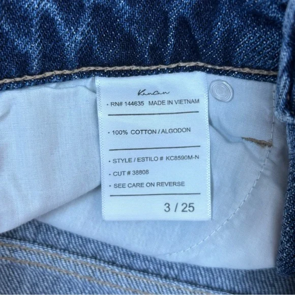 Kancan Denim Shorts Size 25 Exposed Button Fly Distressed Medium Wash - Picture 6 of 6